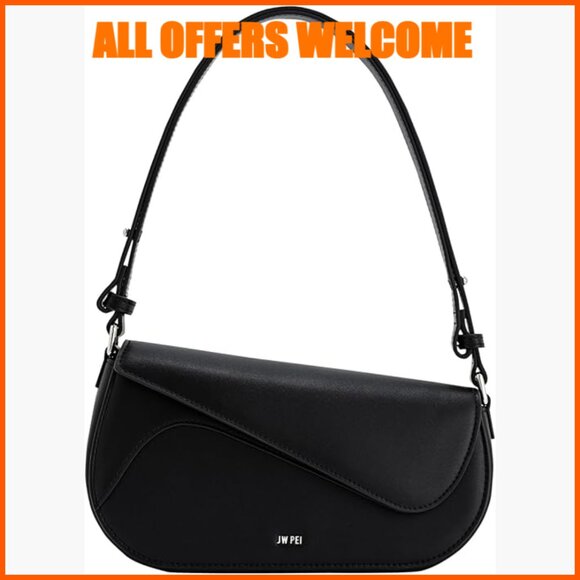 Vegan Leather Adjustable Shoulder Bag with Magnetic Closure